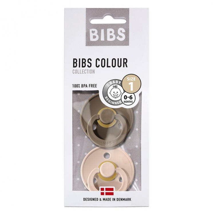 Bibs Colour Napp 2-pack Dark Oak/Blush Strl 1 i gruppen Babytillbehör / Nappar och tillbehör hos Bonti (999053575)