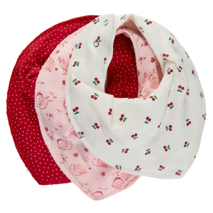 Pippi Dregelhaklapp True Red 3p | Barnkläder - Accessoarer - Dregelhaklappar | BabyMode