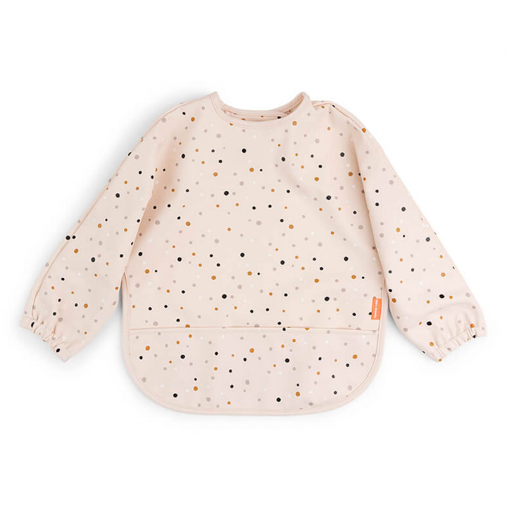 Done By Deer Haklapp med ärm 6-18 mån Happy Dots Powder | Babytillbehör - Äta och mata - Haklappar | BabyMode