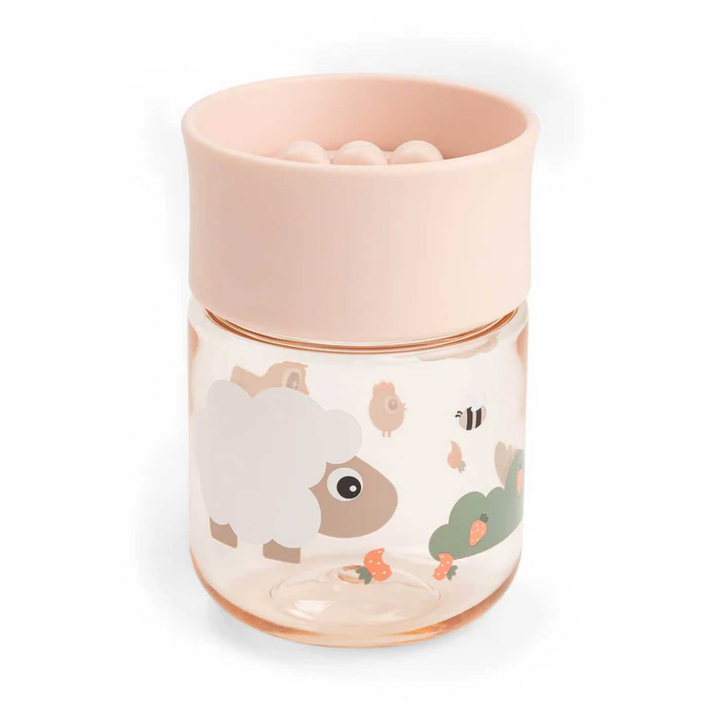 Done by Deer Träningsmugg Tiny Farm Powder | Babytillbehör - Äta och mata - Muggar, flaskor och glas | BabyMode