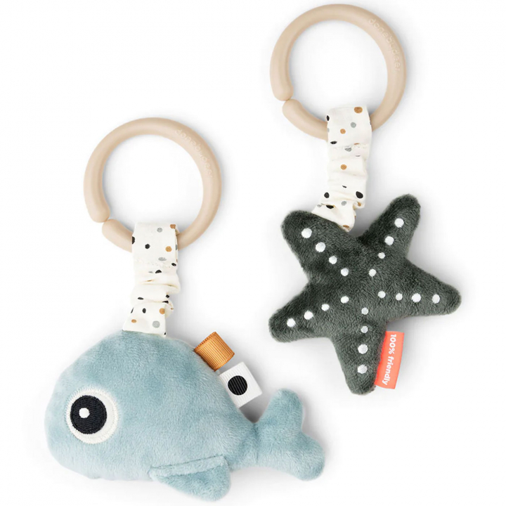 Done By Deer Barnvagnshänge Wally Blue 2-pack | Leksaker - Babyleksaker - Barnvagnsleksaker | BabyMode