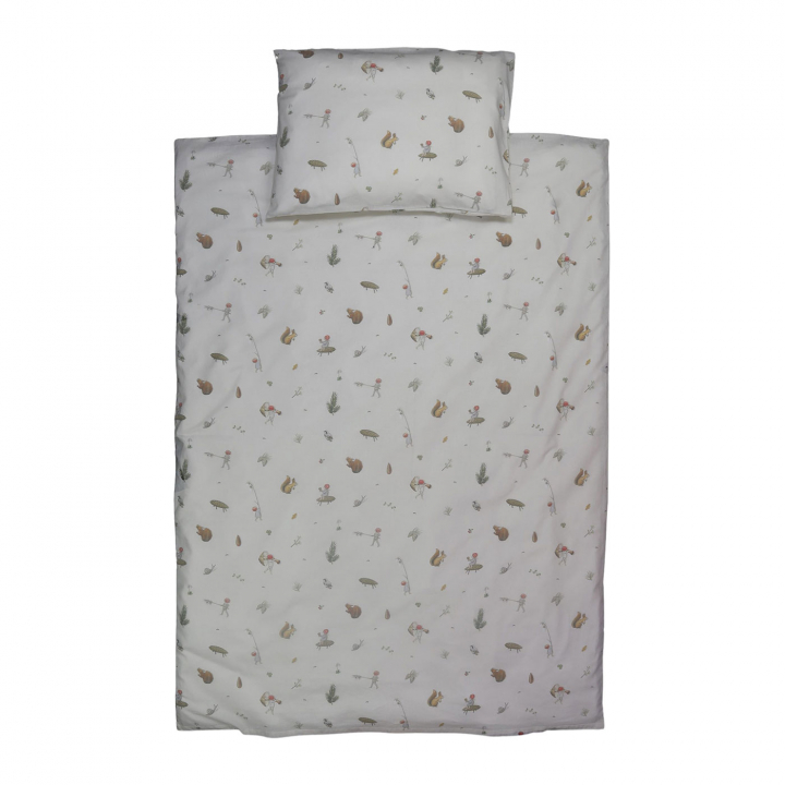 Elsa Beskow Tomtebobarnen Påslakanset Vagn/vagga Beige | Babytillbehör - Sova - Bäddset | BabyMode