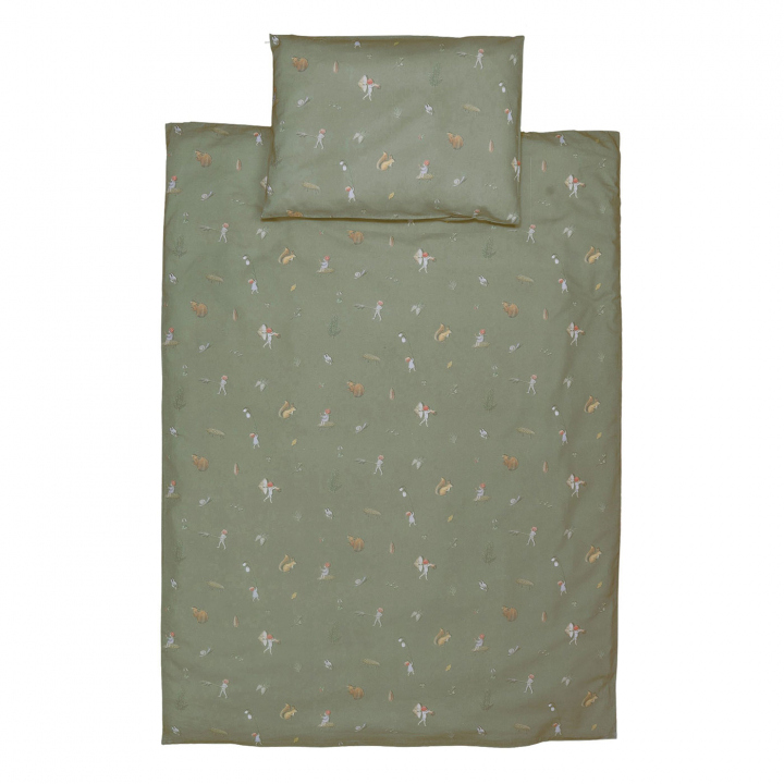 Elsa Beskow Tomtebobarnen Påslakanset Vagn/vagga Grön | Barnvagnar - Barnvagnstillbehör - Sommartillbehör till barnvagnen | BabyMode