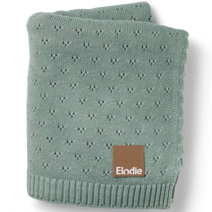 Elodie Pointelle Filt Pebble Green | Barnvagnar - Barnvagnstillbehör - Barnvagnstillbehör vår | BabyMode