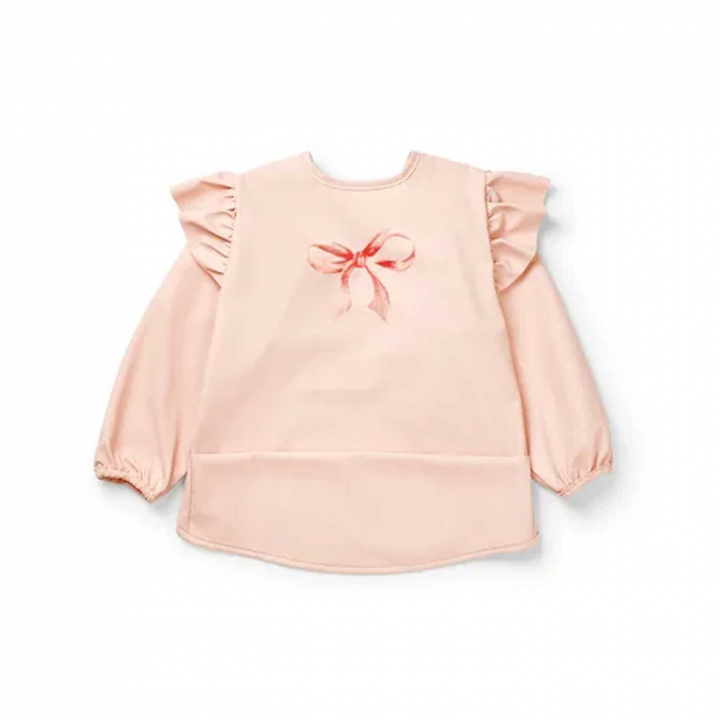 Elodie Långärmad Haklapp Rosy Bow | Babytillbehör - Äta och mata - Haklappar | BabyMode