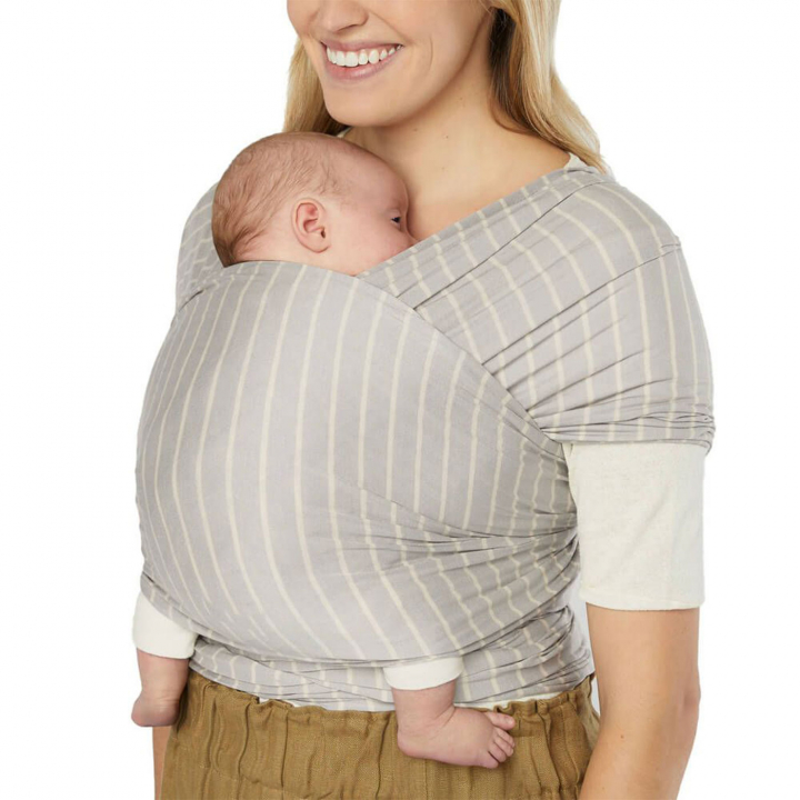 Ergobaby Aura Bärsjal Trikå Grey Stripes | Babytillbehör - Bärsjalar | BabyMode