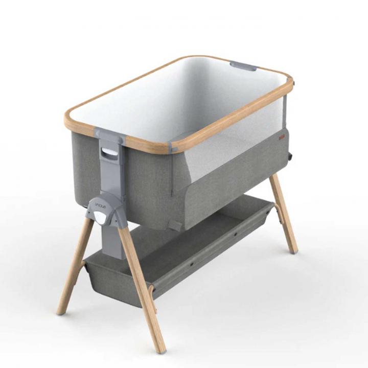Inovi Air Bedside Crib Grey Melange | Babytillbehör - Sova - Sängar | BabyMode