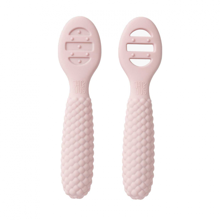 Jack o Juno Bubble Pre-Spoon Light Pink 2-pack | Babytillbehör - Äta och mata - Bestick | BabyMode