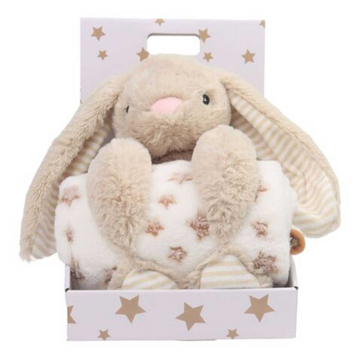 Carlo Baby Fleecefilt med gosedjur kanin Beige | Leksaker - Gosedjur och snuttefiltar - Gosedjur | BabyMode