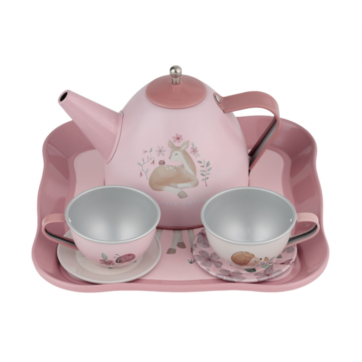 Little Dutch Teservis i väska Rosa Fairy Garden | Babytillbehör - Äta och mata - Serviser | BabyMode