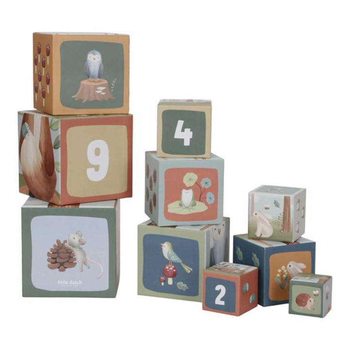 Little Dutch Stapeltorn i papp Blå Forest Friends | Leksaker - Byggklossar & byggleksaker - Övriga byggklossar & byggsatser | BabyMode