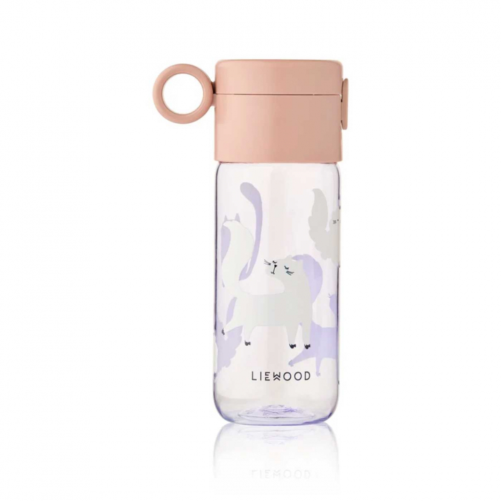 Liewood Clemence Vattenflaska 350 ml Cat/Warm Lilac | Babytillbehör - Äta och mata - Muggar, flaskor och glas | BabyMode