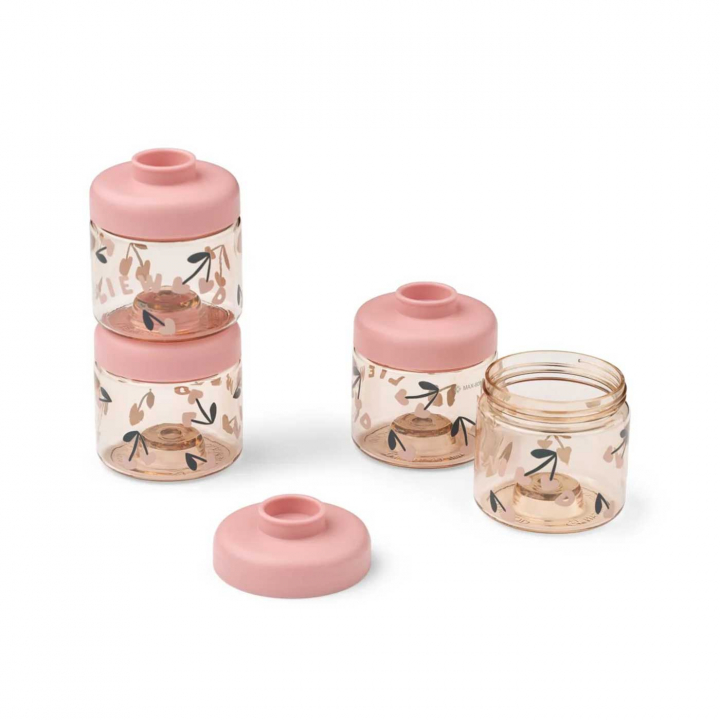 Liewood Barnmatlådor 4-Pack Cherry Heart/Rosey | Babytillbehör - Äta och mata - Matförvaring | BabyMode