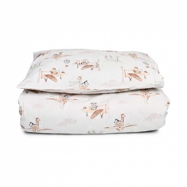 Mini Dreams Påslakanset Vagn/vagga Flying Friends Vit | Kampanjer - Alla hjärtans dag! - Alla hjärtans 15% | BabyMode