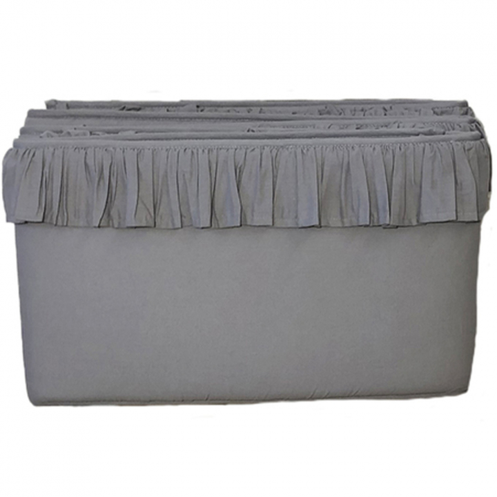 Mini Dreams Spjälskydd Volang Spjälsäng Grå | Babytillbehör - Sova - Spjälskydd | BabyMode