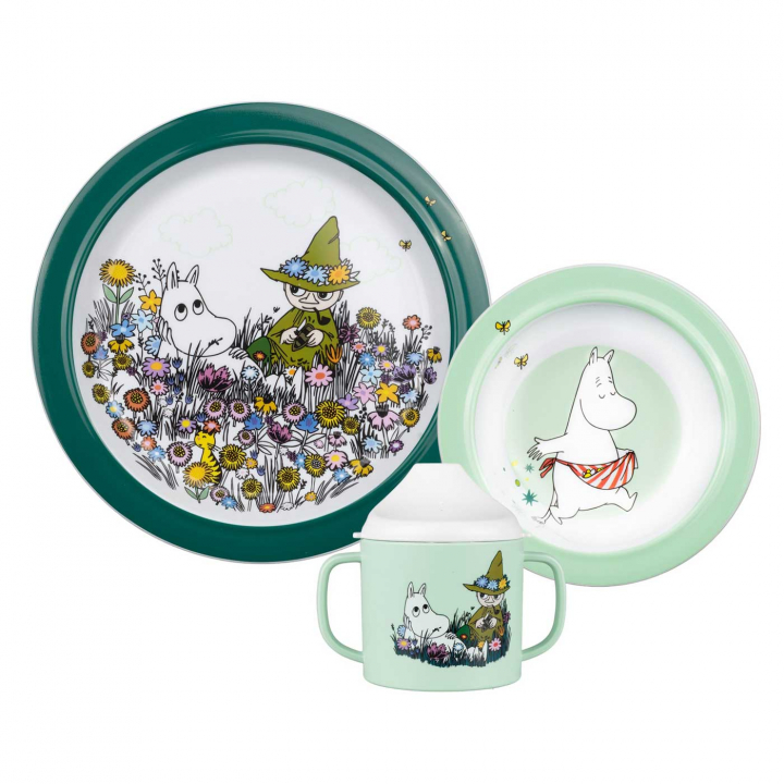 Mumin Äng Barnservis 3 delar | Babytillbehör - Äta och mata - Serviser | BabyMode