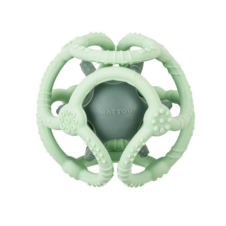 Nattou Soft Silicone Aktivitetsboll Grön | Leksaker - Babyleksaker - Aktivitetsleksaker | BabyMode