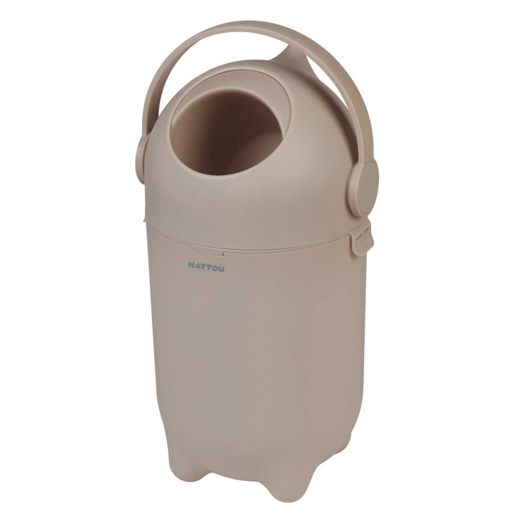 Nattou Dropy Blöjhink Taupe | Babytillbehör - Sköta - Blöjhinkar | BabyMode