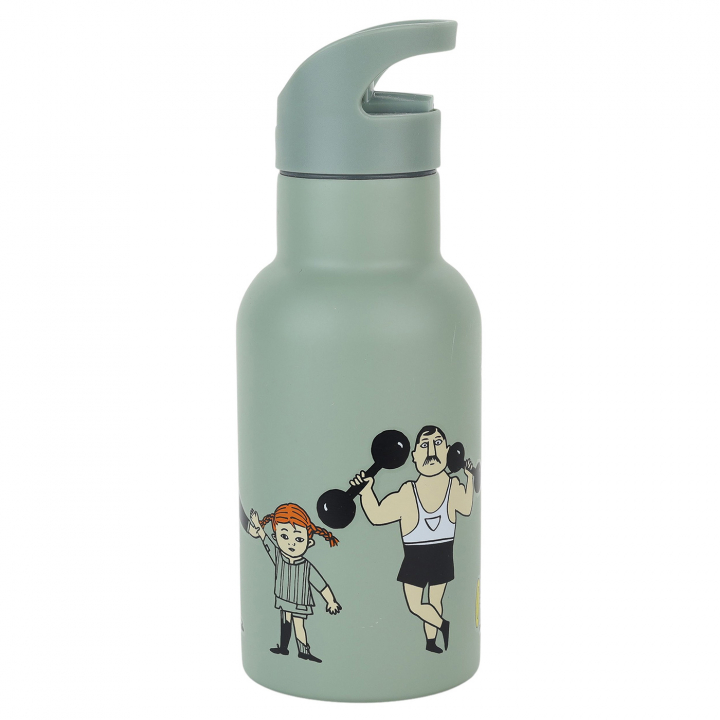 Pippi Cirkus Vattenflaska Grön | Babytillbehör - Äta och mata - Muggar, flaskor och glas | BabyMode