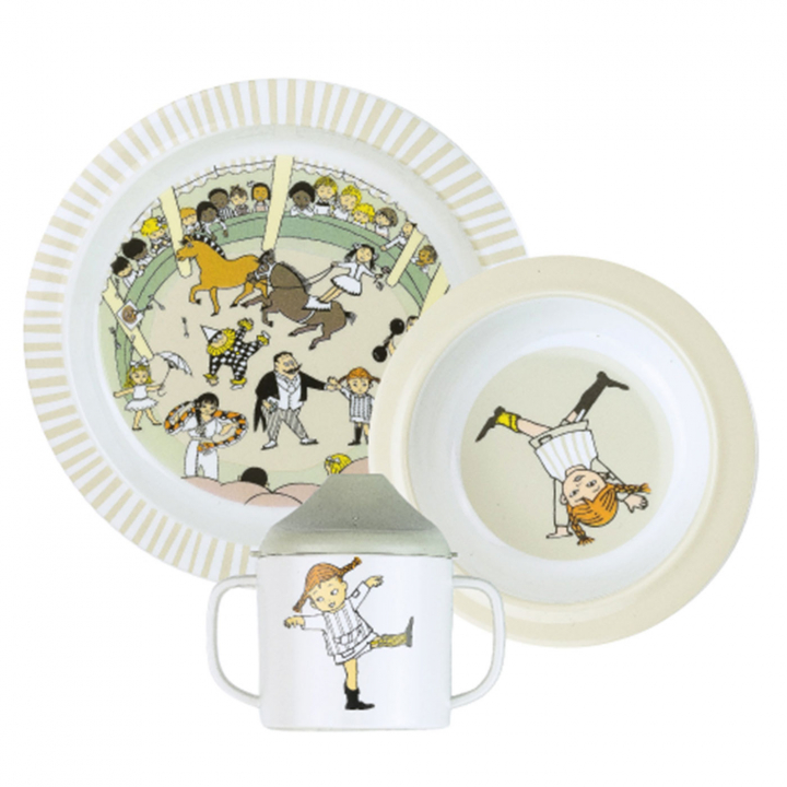 Pippi Cirkus Barnservis 3 delar | Babytillbehör - Äta och mata - Serviser | BabyMode