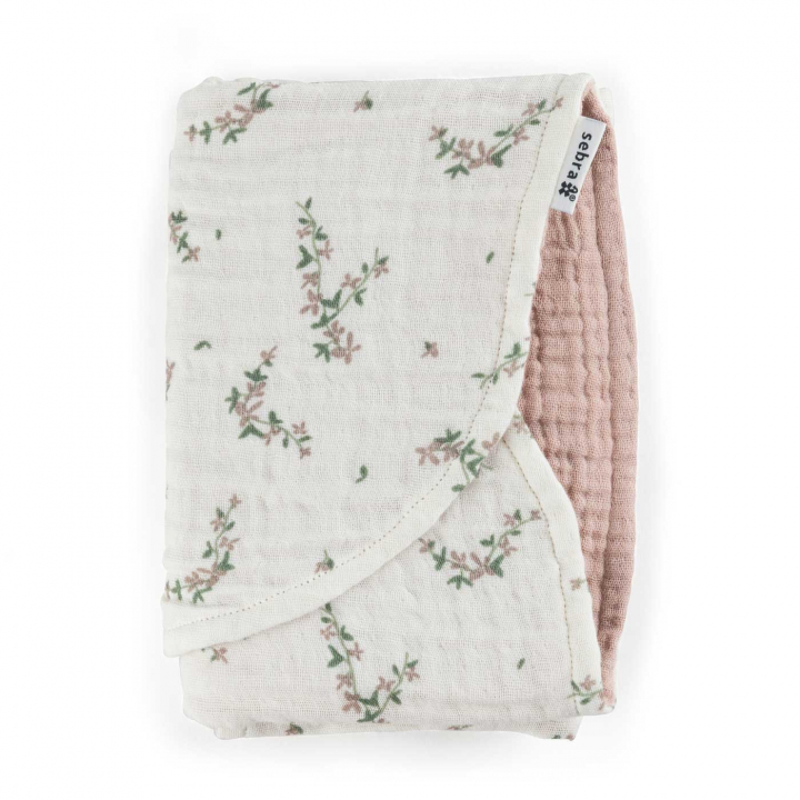 Sebra Skötunderlägg i muslin Powder Blossom | Babytillbehör - Sköta - Skötdynor | BabyMode