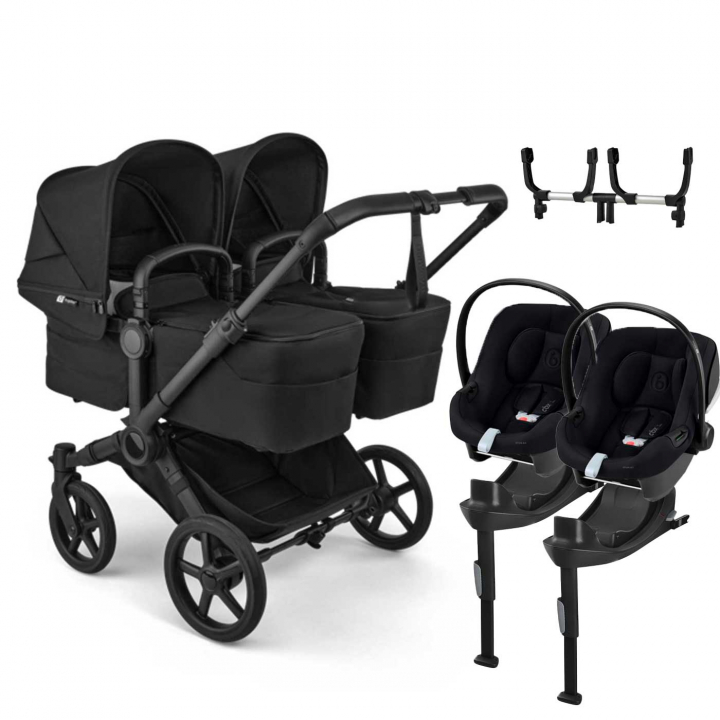 Bugaboo Donkey 6 Tvillingvagn + Aton B2 Babyskydd + Bas | Barnvagnar - Varumärken - Bugaboo - Bugaboo Donkey 6 | BabyMode