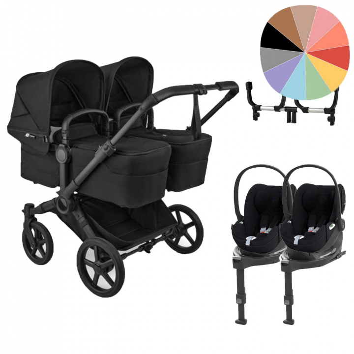 Bugaboo Donkey 6 Tvillingvagn + Cloud T + Bas | Barnvagnar - Varumärken - Bugaboo - Bugaboo Donkey 6 | BabyMode