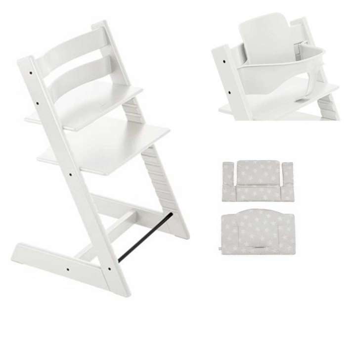Stokke Tripp Trapp stol + Bygel + dyna White | Möbler och inredning - Matstolar och tillbehör - Stokke Tripp Trapp | BabyMode