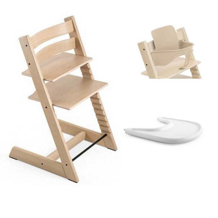 Stokke Tripp Trapp stol + Bygel + Bricka Natural | Möbler och inredning - Matstolar och tillbehör - Stokke Tripp Trapp | BabyMode