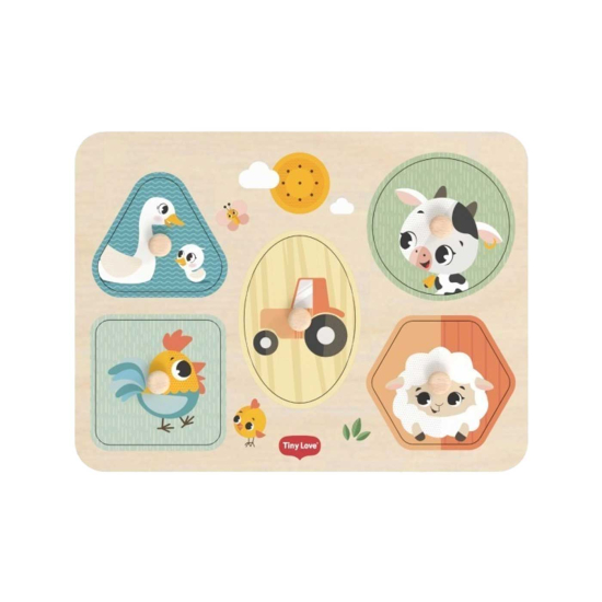 Tiny Love Ljudpussel i trä Farmers Funday | Leksaker - Spel och pussel - Knoppussel och figurpussel | BabyMode