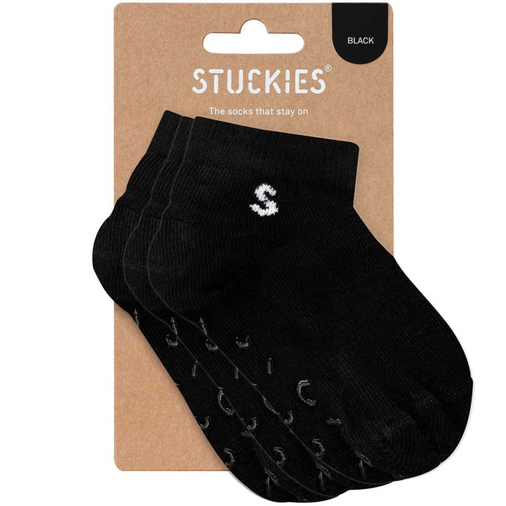 Stuckies Sneaker Sock Black 3-pack 22-24