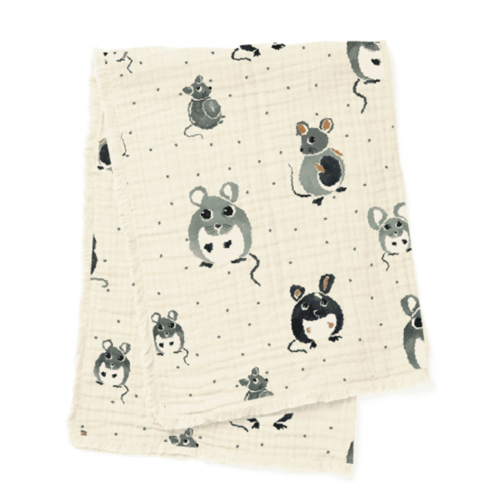 Läs mer om Elodie Details Soft Cotton Blanket Forest Mouse