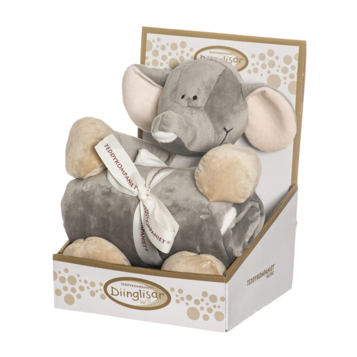 Läs mer om Teddykompaniet Diinglisar med filt Elefant