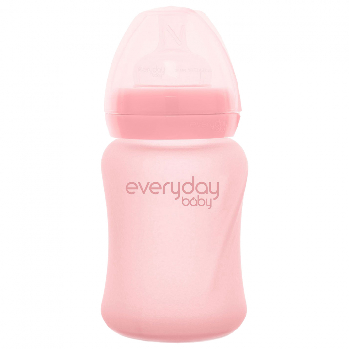 Läs mer om Everyday Baby Nappflaska Glas Healthy+ 150 ml Rose Pink
