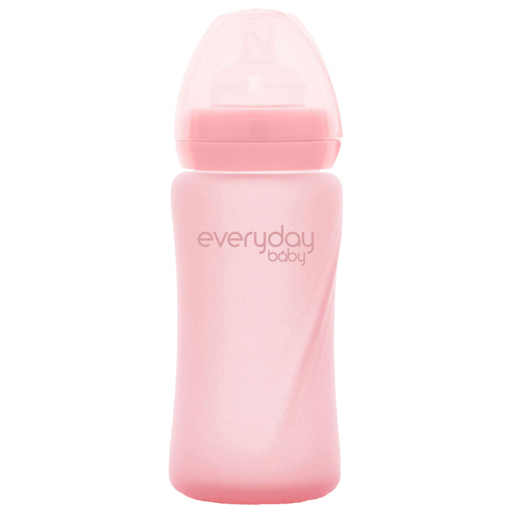 Läs mer om Everyday Baby Nappflaska Glas Healthy+ 240ml Rose Pink