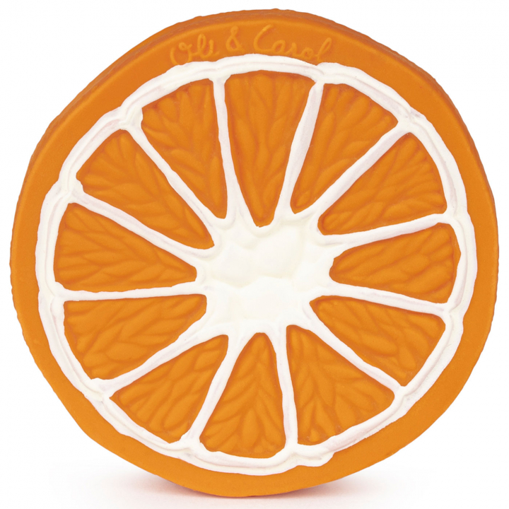 Läs mer om Oli&Carol Bitleksak Naturgummi Clementino Apelsin