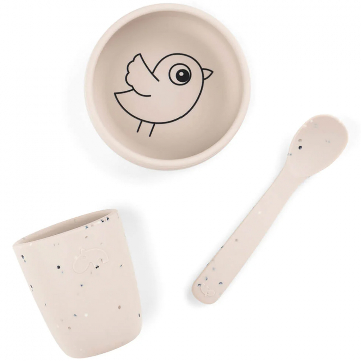 Läs mer om Done By Deer Silicone First meal set Sand