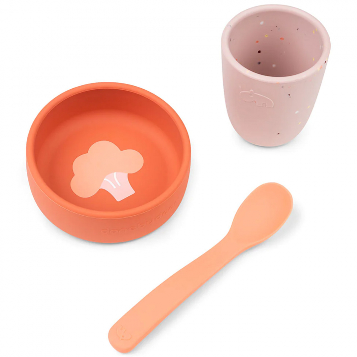 Läs mer om Done By Deer Silicone First meal set Papaya