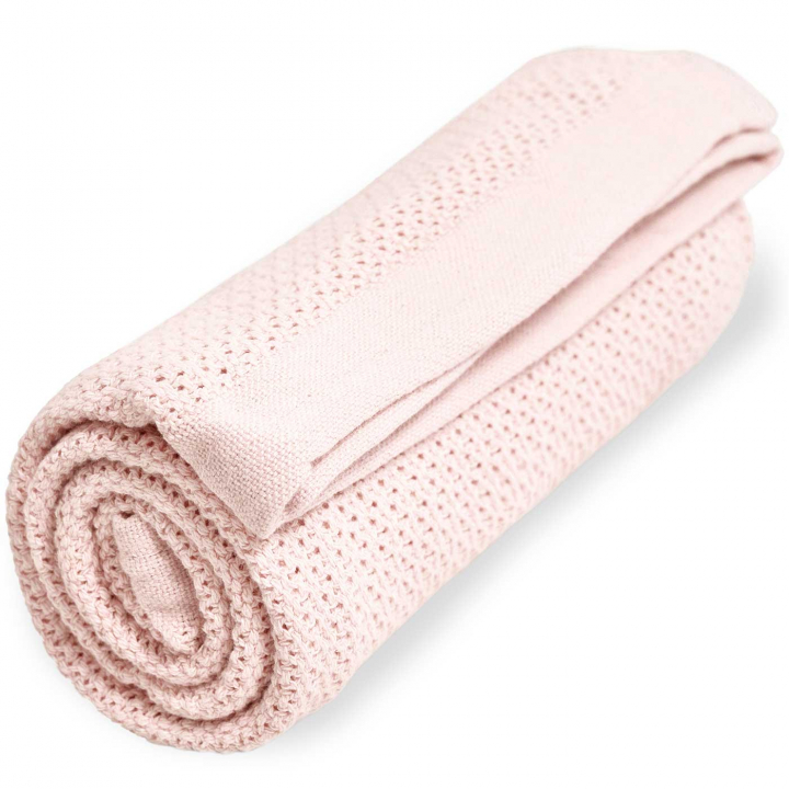 Läs mer om Vinter & Bloom Soft Grid Eko Gallerfilt Baby Pink