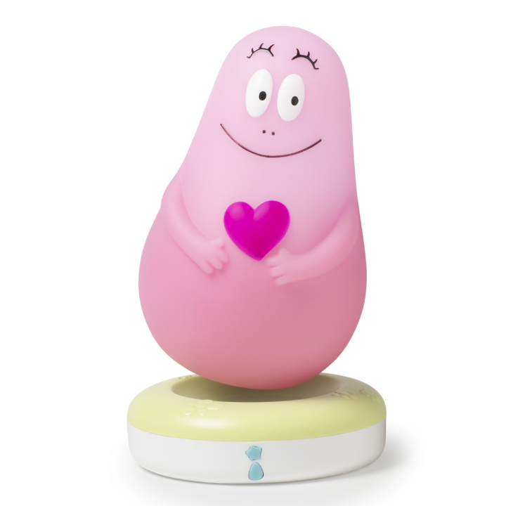 Pabobo Nattlampa Barbapapa med laddplatta Rosa