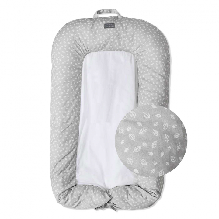 Vinter & Bloom Babynest Nordic Leaf Calm Grey