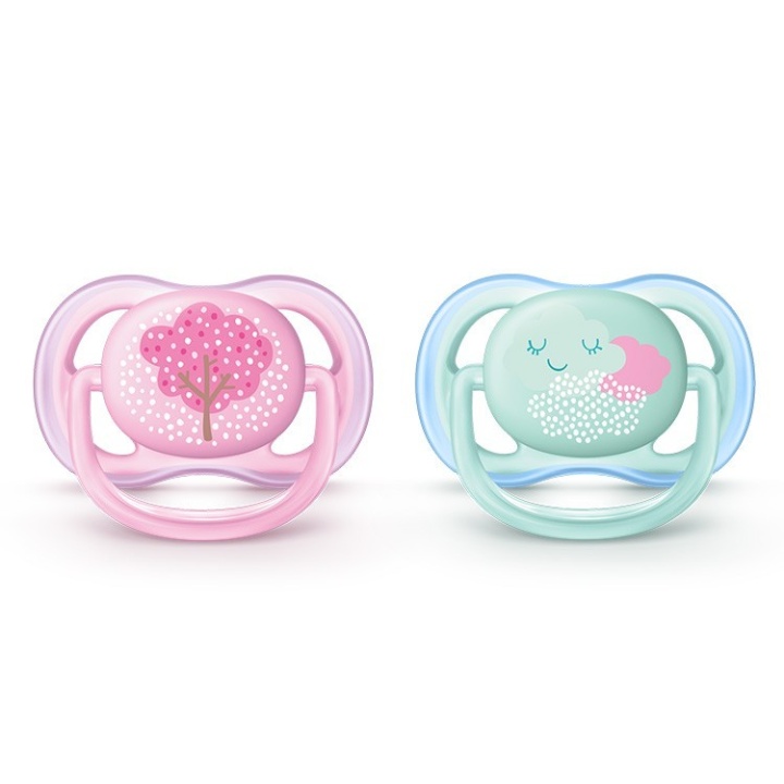 Avent Napp Ultra Air 2-pack 0-6 m Rosa/Grön