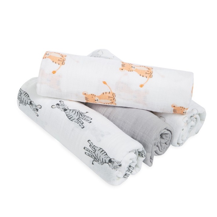 Aden & Anais Swaddle Safari Babes 4-p