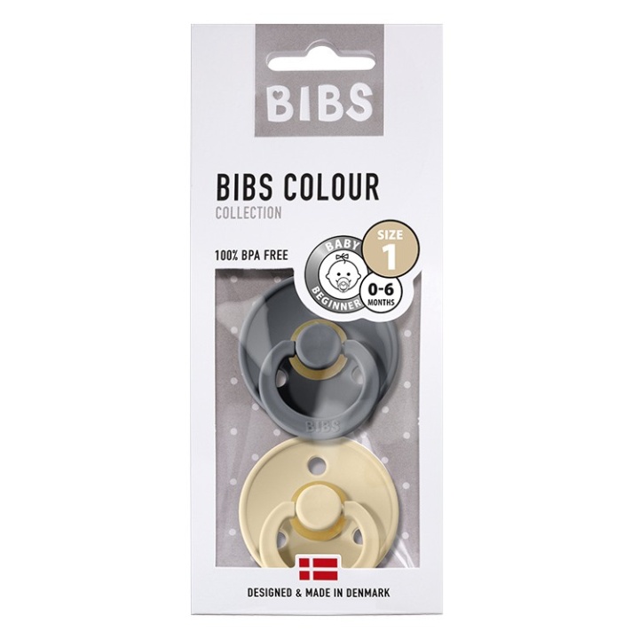 Bibs Colour Napp 2-pack Iron/Beige Strl 1