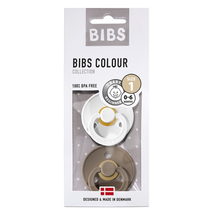 Bibs Colour Napp 2-pack White/Dark oak Strl 1