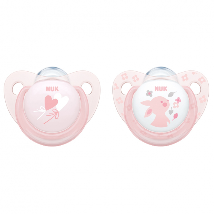 NUK Trendline Napp Silikon Baby Rose 0-6 mån 2-pack