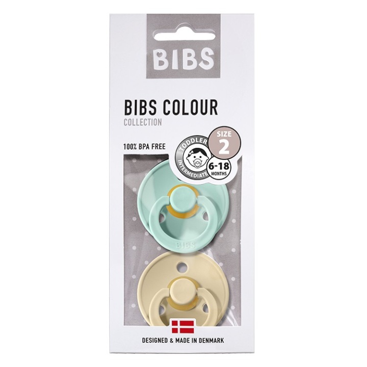Bibs Colour Napp 2-pack Mint/Beige Strl 2