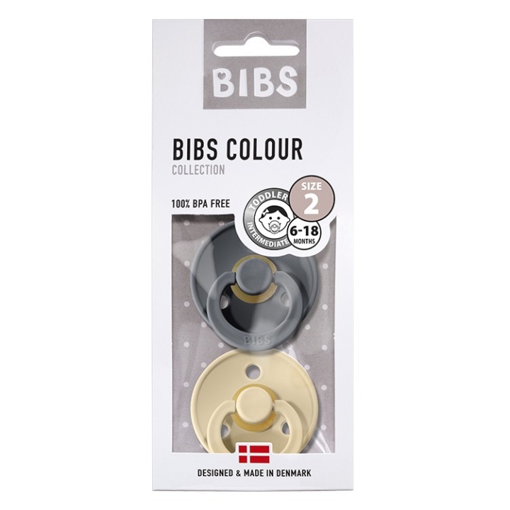 Bibs Colour Napp 2-pack Iron/Beige Strl 2