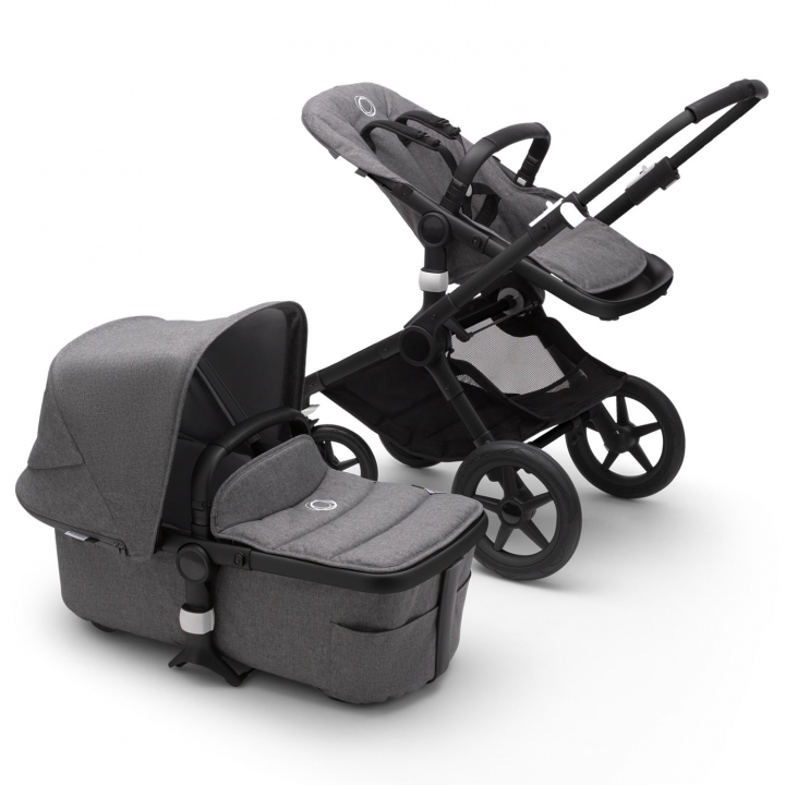 Bugaboo Fox2 Komplett Black/Grey Melange-Grey Melange