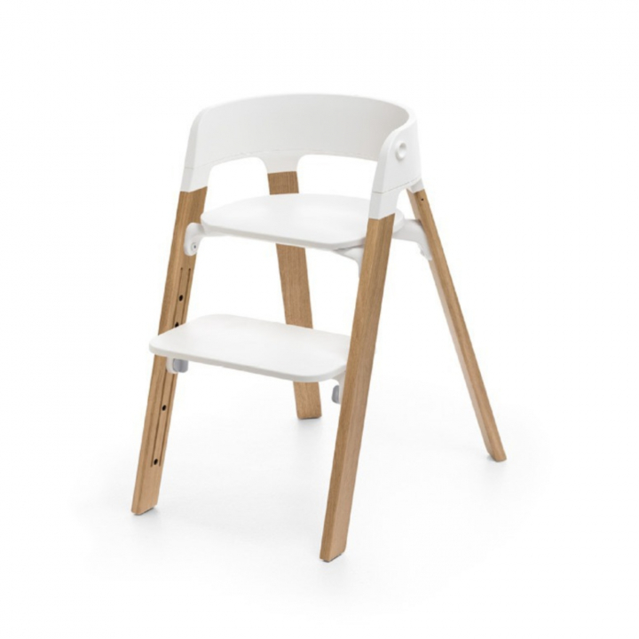 Stokke Steps Matstol Vit/Oak Natural